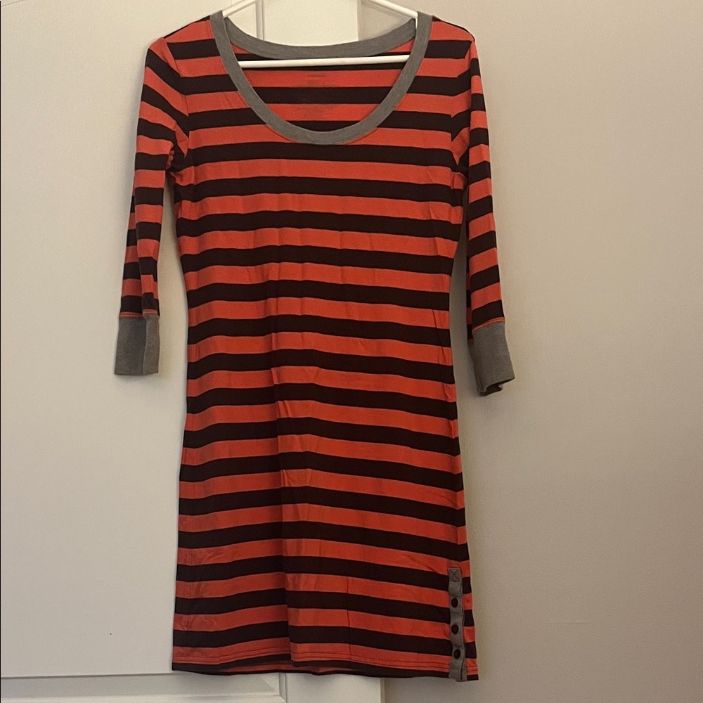 Patagonia Striped Pink and Brown Mini Dress